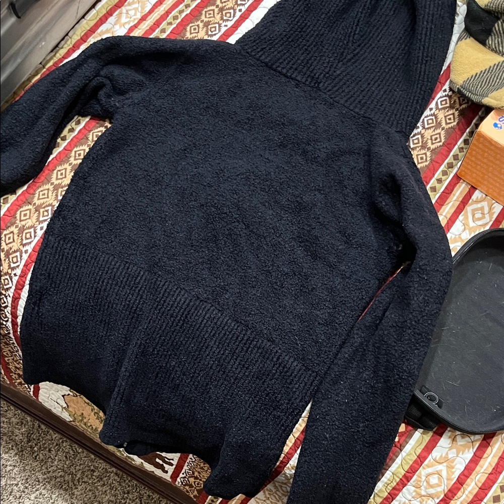 Barefoot Dreams Charcoal Zip-Up Sweater View 3